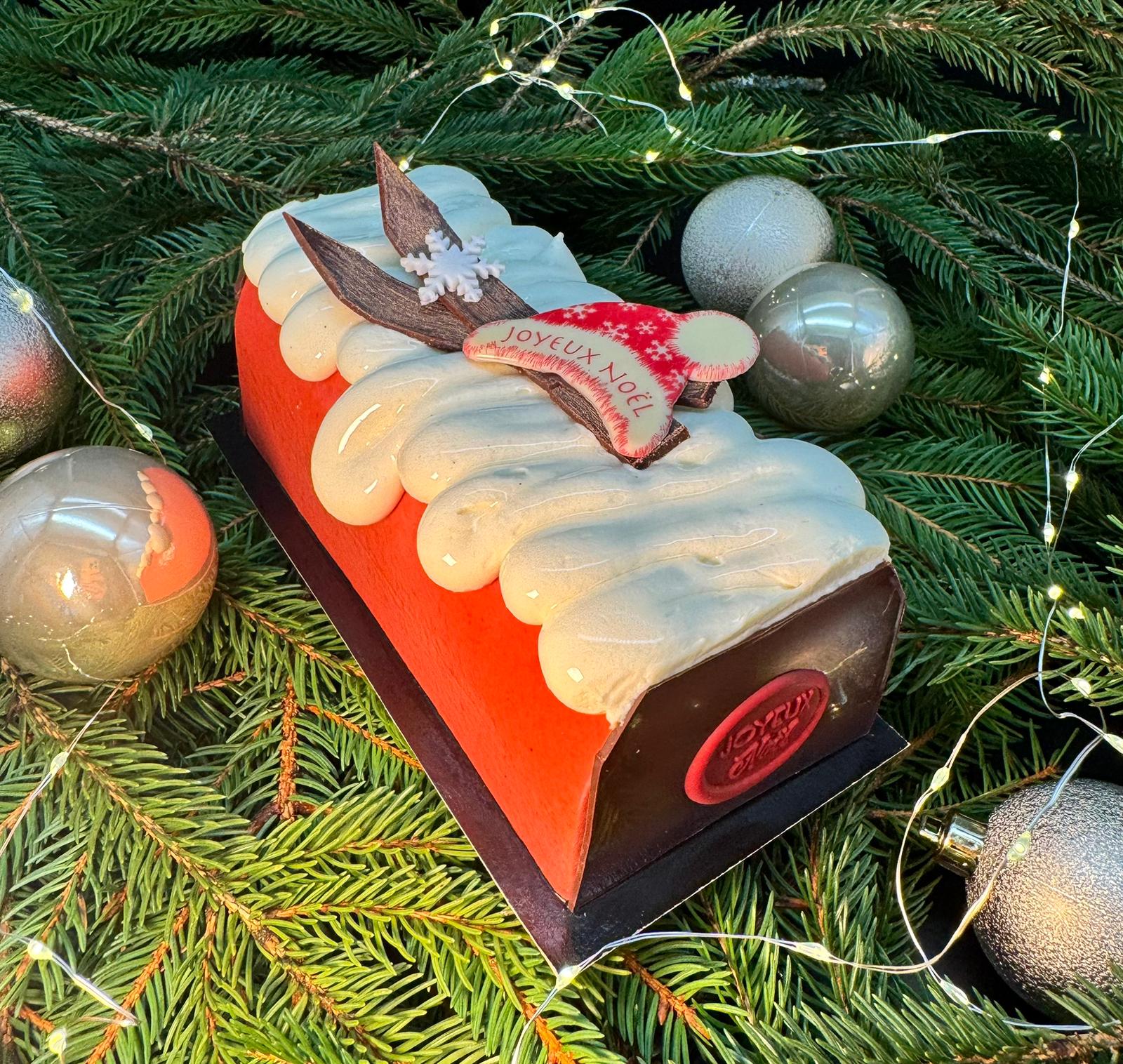 Bûche Framboise Thé de noël